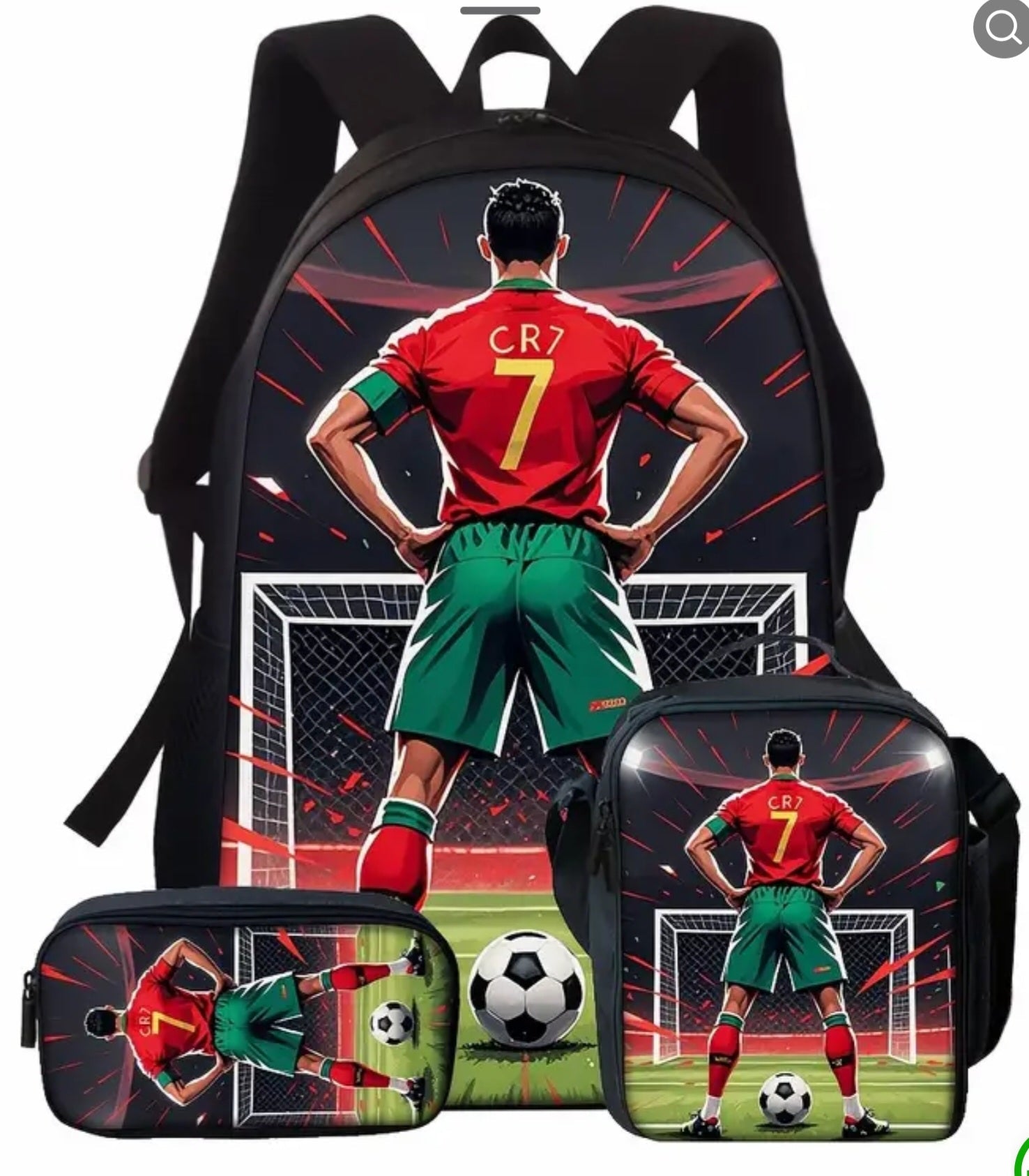 Футболна Ученическа Раница RONALDO 7 СЕТ Чантичка, Несесер Португалия