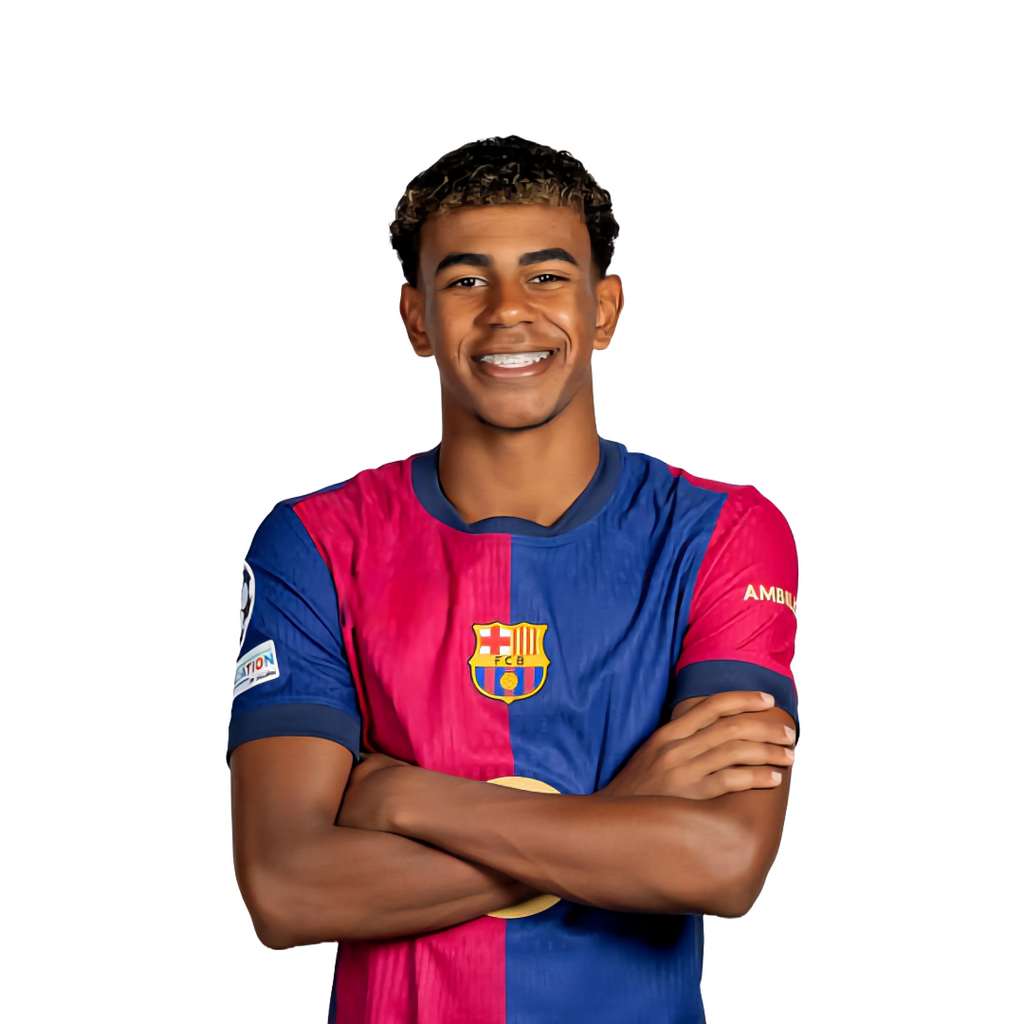 2025 Детски футболен екип на Ламин Ямал, Барселона Червен Син Lamine Yamal 19