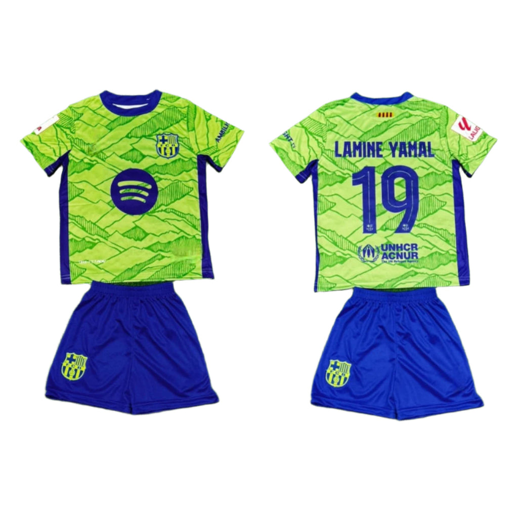Зелен Детски спортен екип на Ламин Ямал 19 Барселона с Чорапи Резервен 2026
