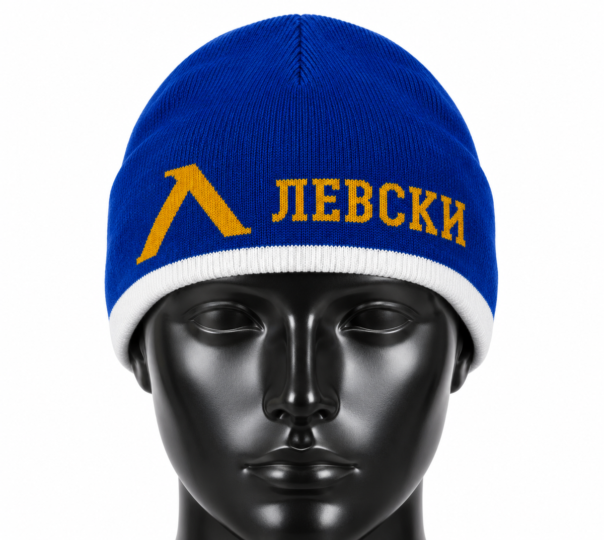 Левски с Венец Спортна шапка Зимна, Футбoлна на Левски Син цвят с Бродерия